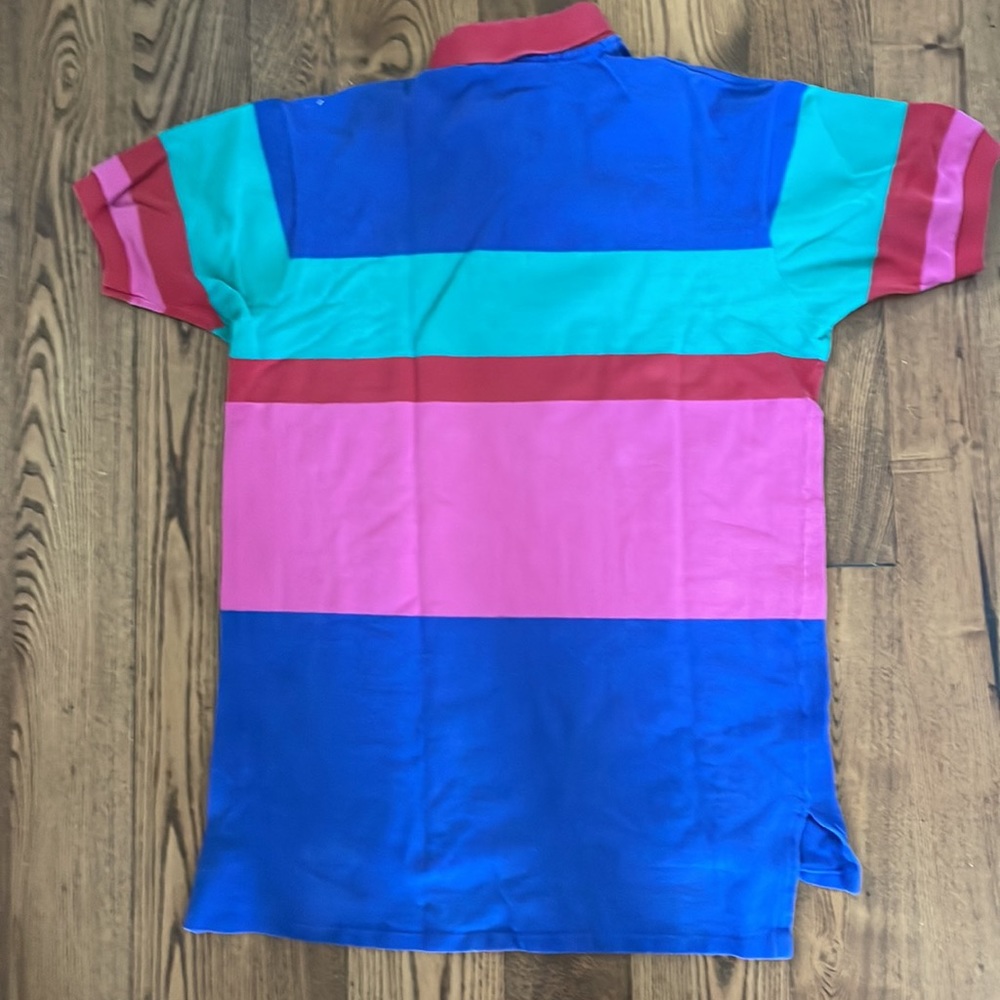 Polo by Ralph Lauren Men’s Multicolor Striped Polo - Blue, Pink, Teal, Red - Picture 2 of 3
